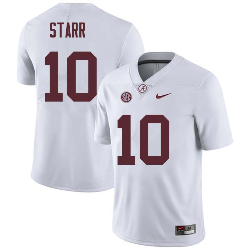 Men #10 Bart Starr Alabama Crimson Tide College Football Jerseys Sale-White
